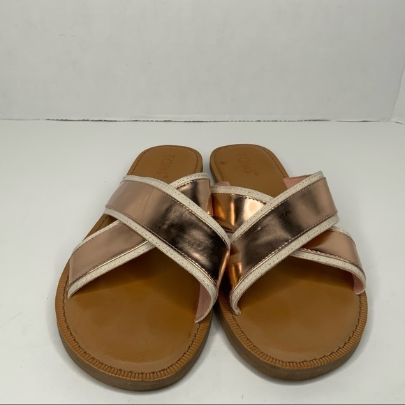 Toms Women's Rose Gold and Tan Sandals - Picture 6 of 9
